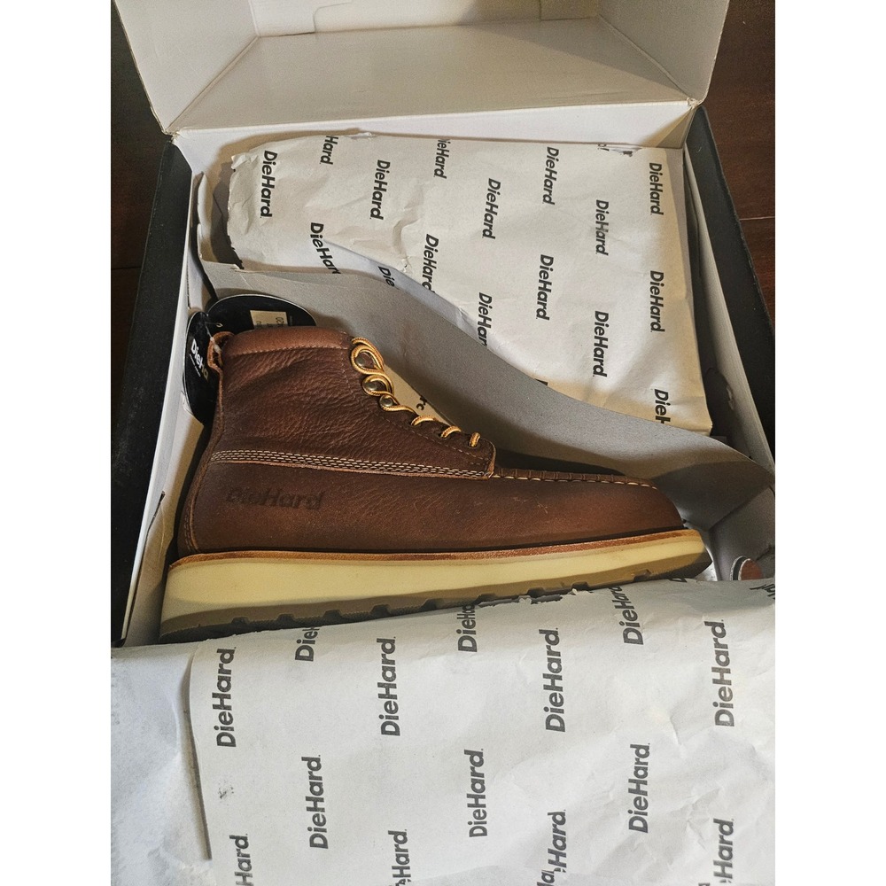 DieHard Malibu Work Boots Mens 8 EE Rust Brown Leather Moc Toe DH60420